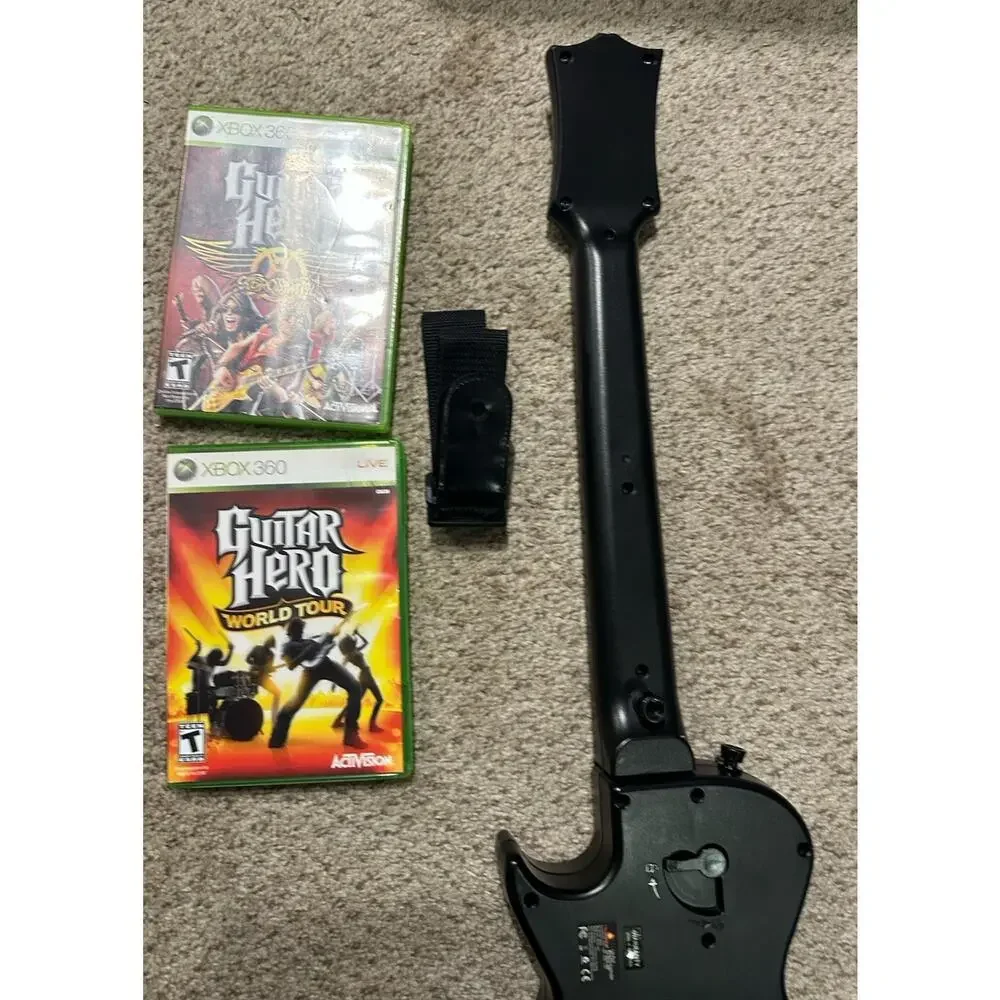 Red Octane Xbox 360 Guitar Hero Les Gibson Controller Bundle 2 Games Tested